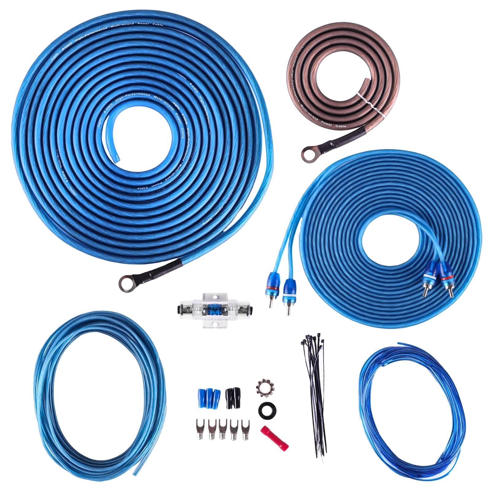 Featured Product Photo for SKAR8MANL-CCA | 8 Gauge - 600 Watt CCA Amplifier Wiring Kit