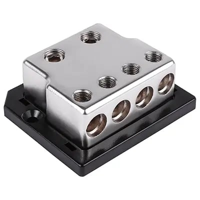 SK-DIST-BLK4 | Dual 1/0 Gauge to Quad 4 Gauge Power Distribution Block