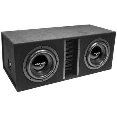 EVL-2X10D4 | Dual 10" 4,000 Watt EVL Series Loaded Vented Subwoofer Enclosure