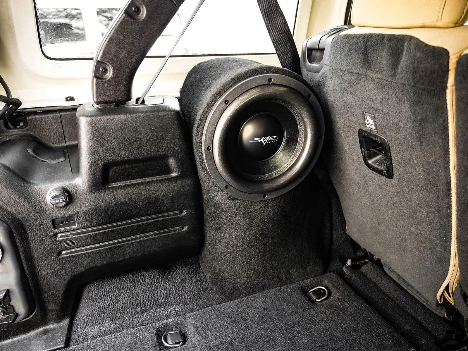2018-2025 Jeep Wrangler JL 4-Door Compatible Single 10" Sealed Subwoofer Enclosure (Driver Side) #11