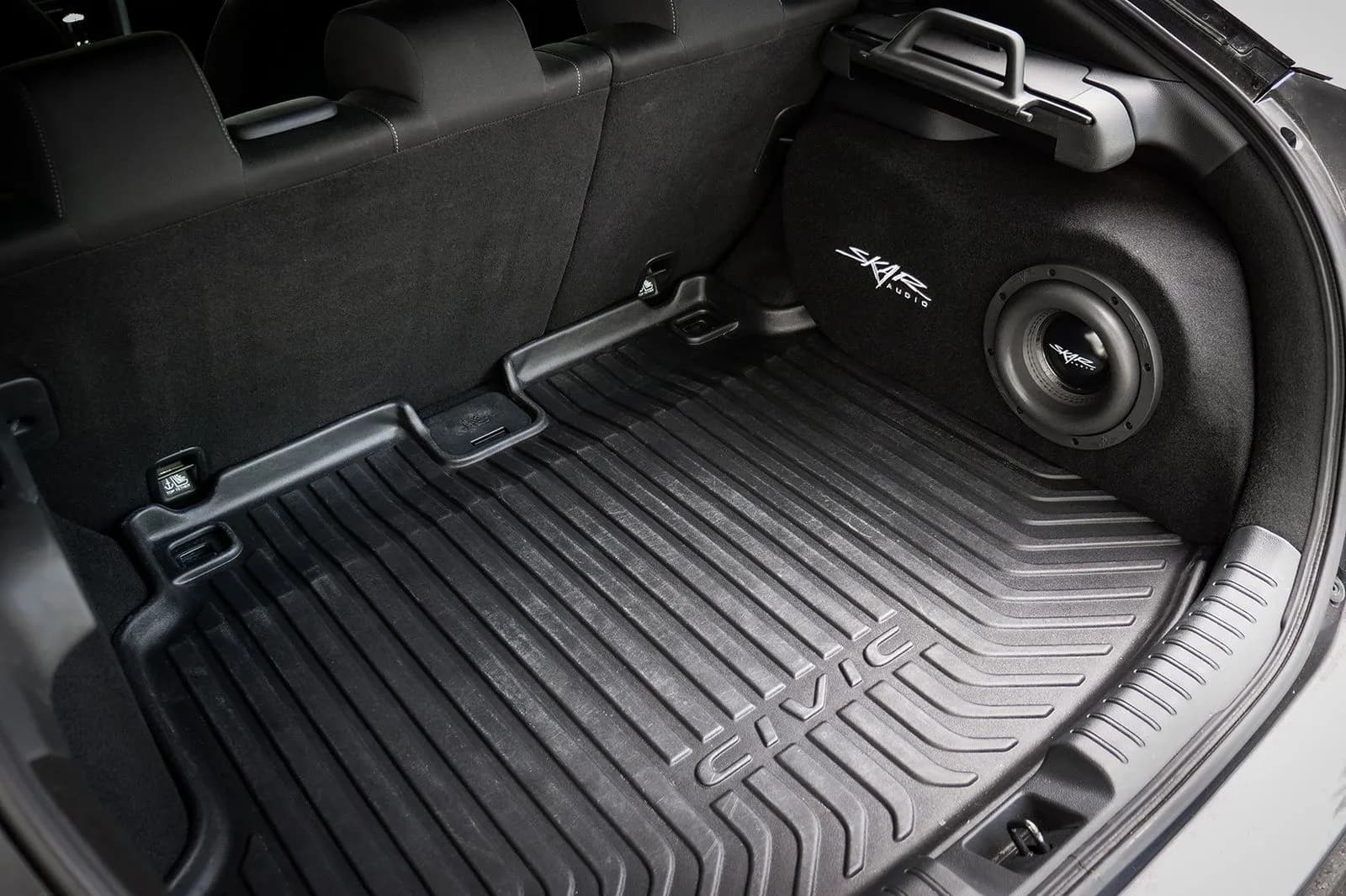 Featured Product Photo 9 for 2017-2021 Honda Civic Hatchback Sport Compatible Single 8" Sealed Subwoofer Enclosure