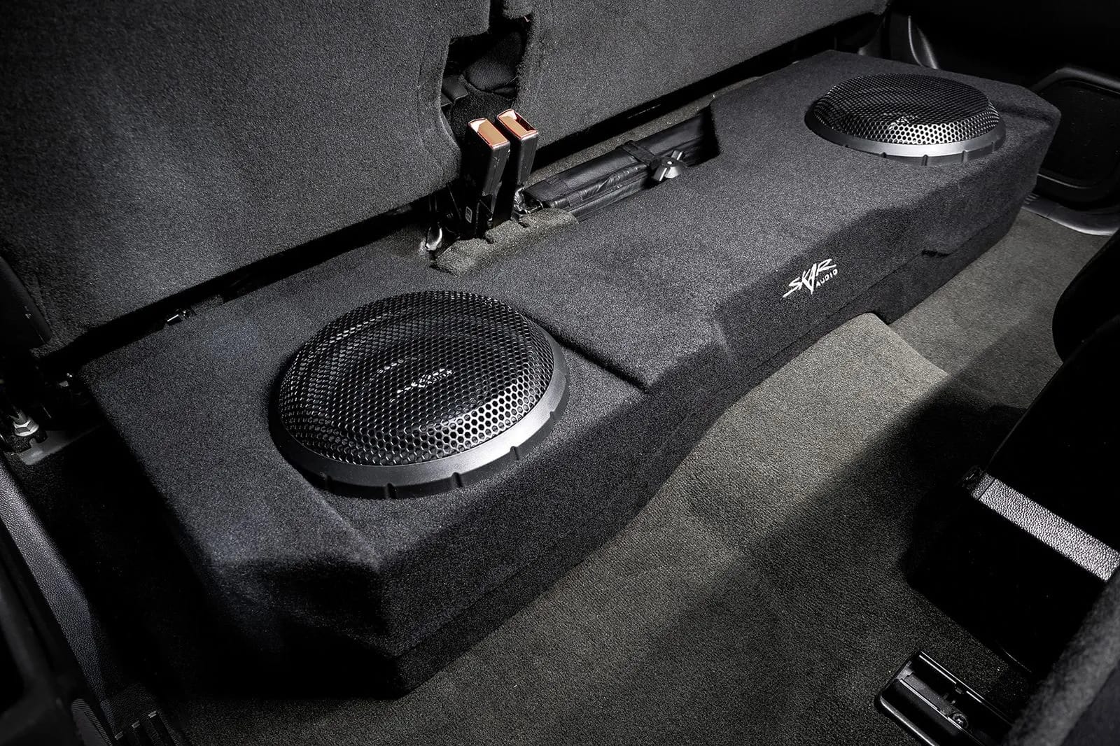 2014-2018 Chevy Silverado & GMC Sierra Double Cab Compatible Dual 10" Subwoofer Enclosure #11