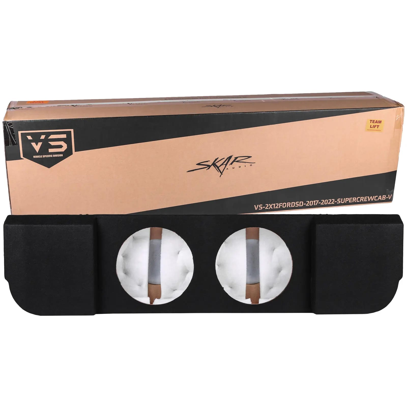 2017-2025 Ford Super Duty (F-250/350/450) SuperCrew Cab Compatible Dual 12" Ported Subwoofer Enclosure #9
