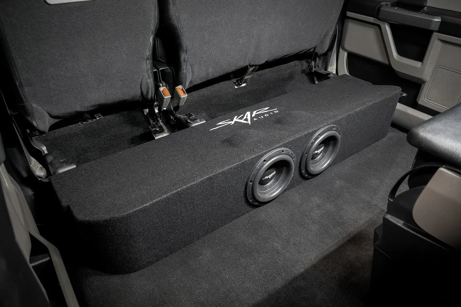 Featured Product Photo 10 for 2017-2025 Ford Super Duty (F-250/350/450) SuperCrew Cab Compatible Dual 8" Ported Subwoofer Enclosure