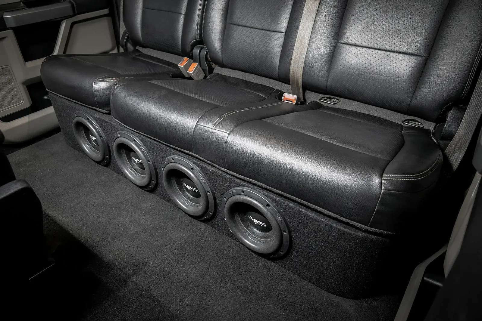 Featured Product Photo 9 for 2017-2025 Ford Super Duty (F-250/350/450) SuperCrew Cab Compatible Quad 8" Ported Subwoofer Enclosure