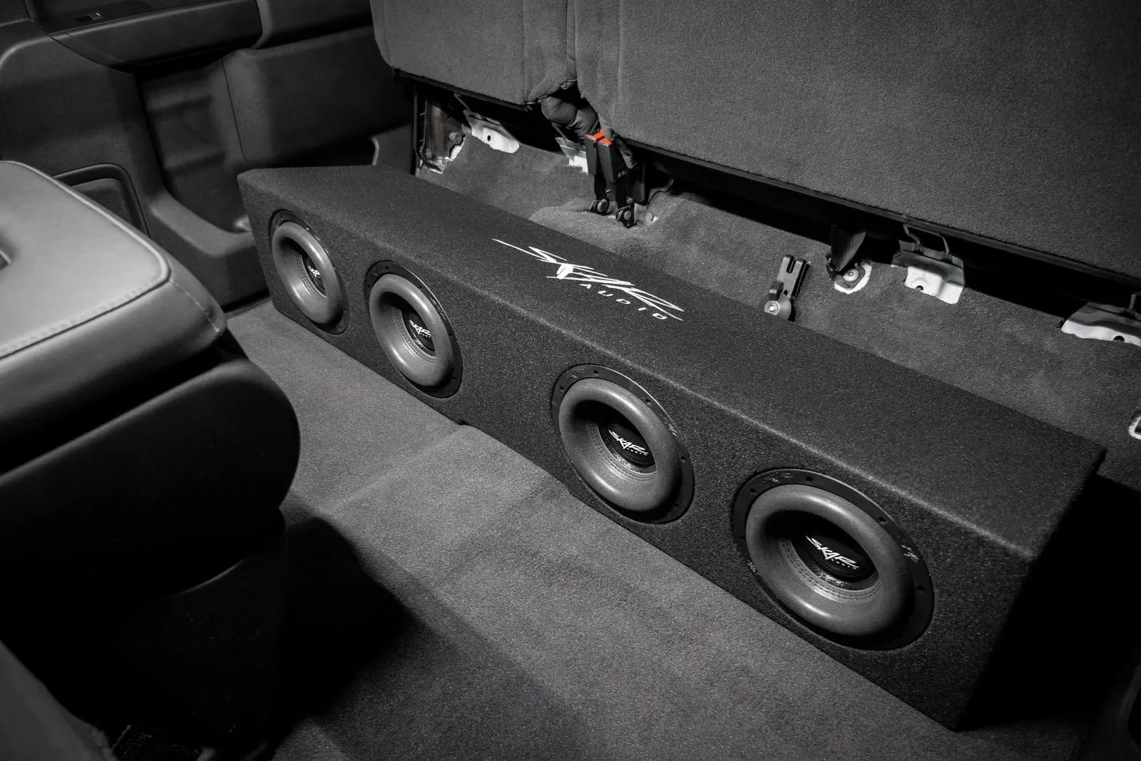 Quad 8" 3200W Max Power Loaded Ported Subwoofer Enclosure Compatible with 2019-2025 Chevy Silverado & GMC Sierra Crew Cab Trucks #12