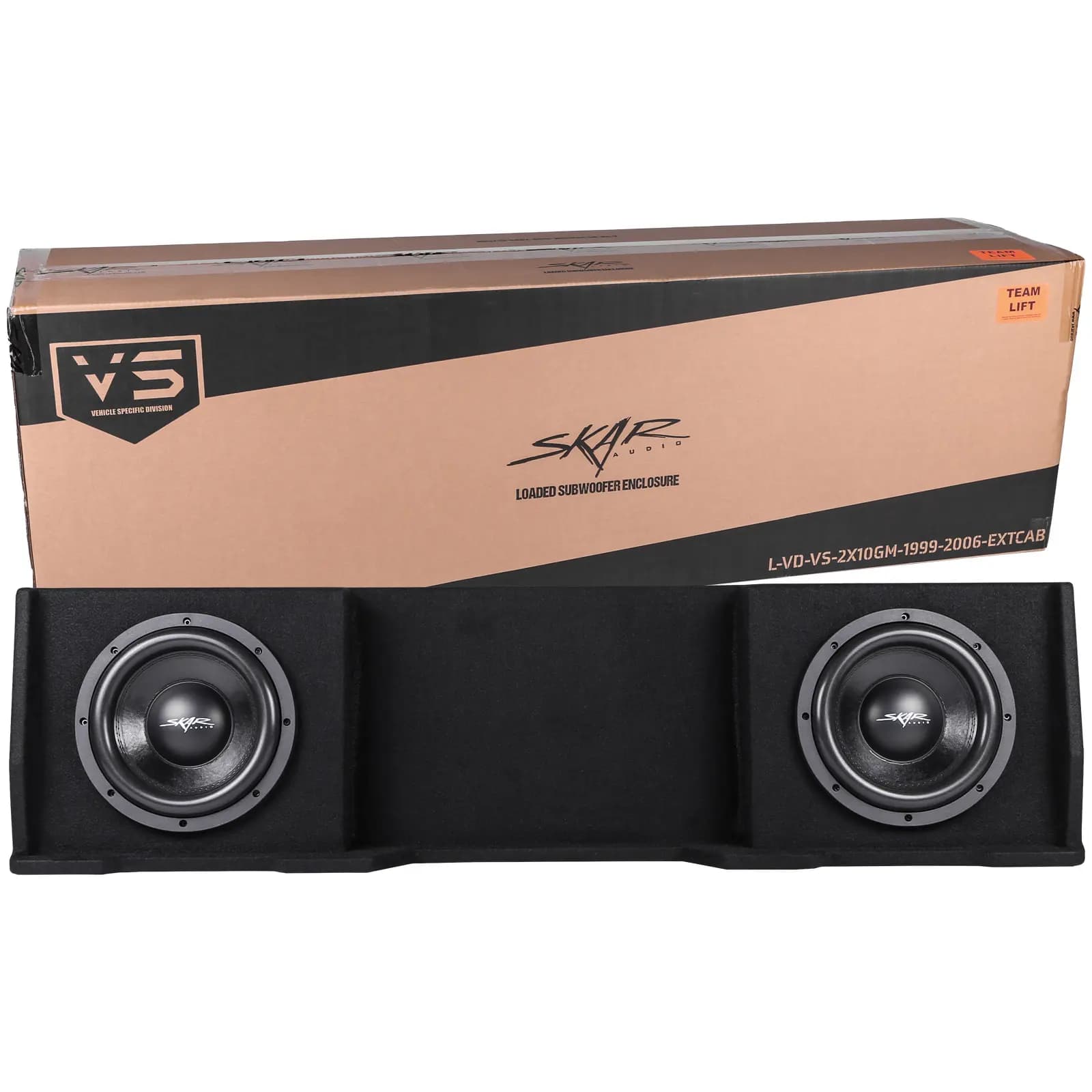 Featured Product Photo 7 for Dual 10" 1,600W Max Power Loaded Subwoofer Enclosure Compatible with 1999-2006 Chevrolet Silverado/GMC Sierra Extended Cab Trucks