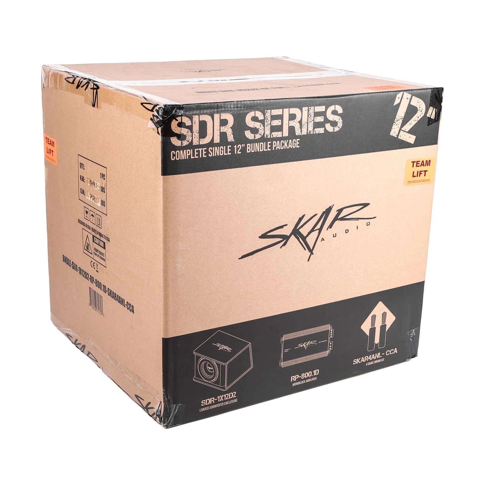 Single 12" 1,200 Watt SDR Series Complete Subwoofer Package with Vented Enclosure and Amplifier #6