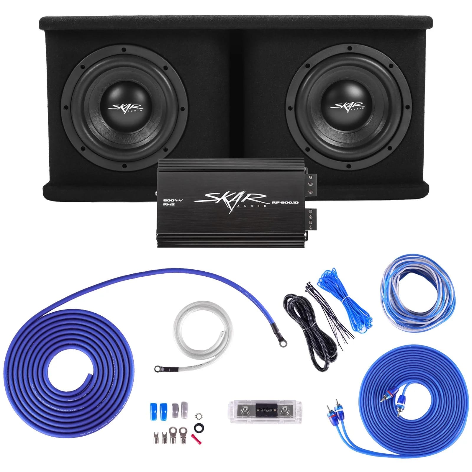 Dual 8" 1,400 Watt SDR Series Complete Subwoofer Package with Vented Enclosure and Amplifier #1