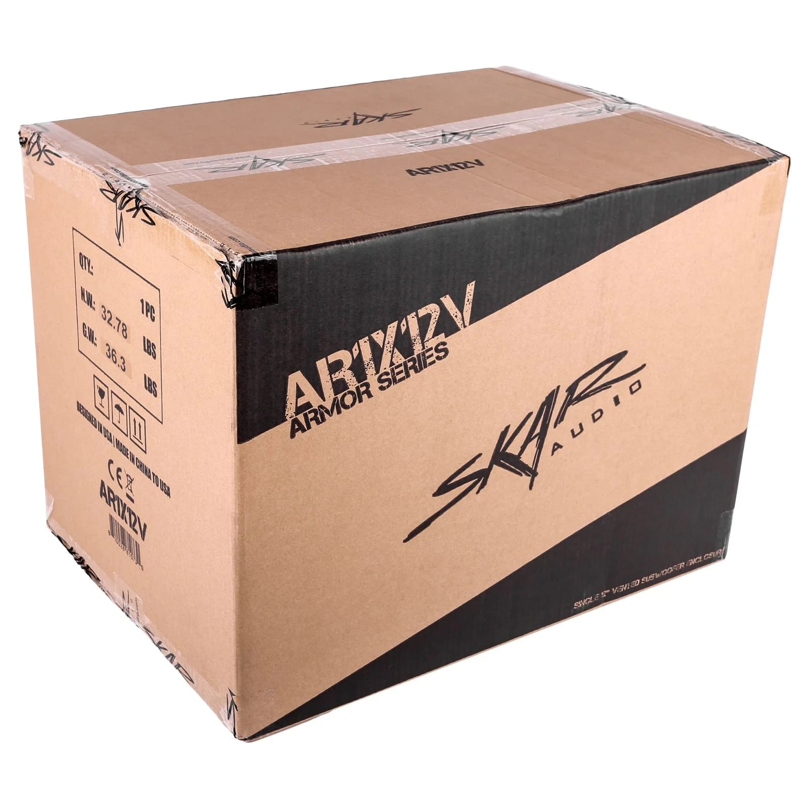 AR1X12V | Single 12" Armor Coated Ported Subwoofer Enclosure #9