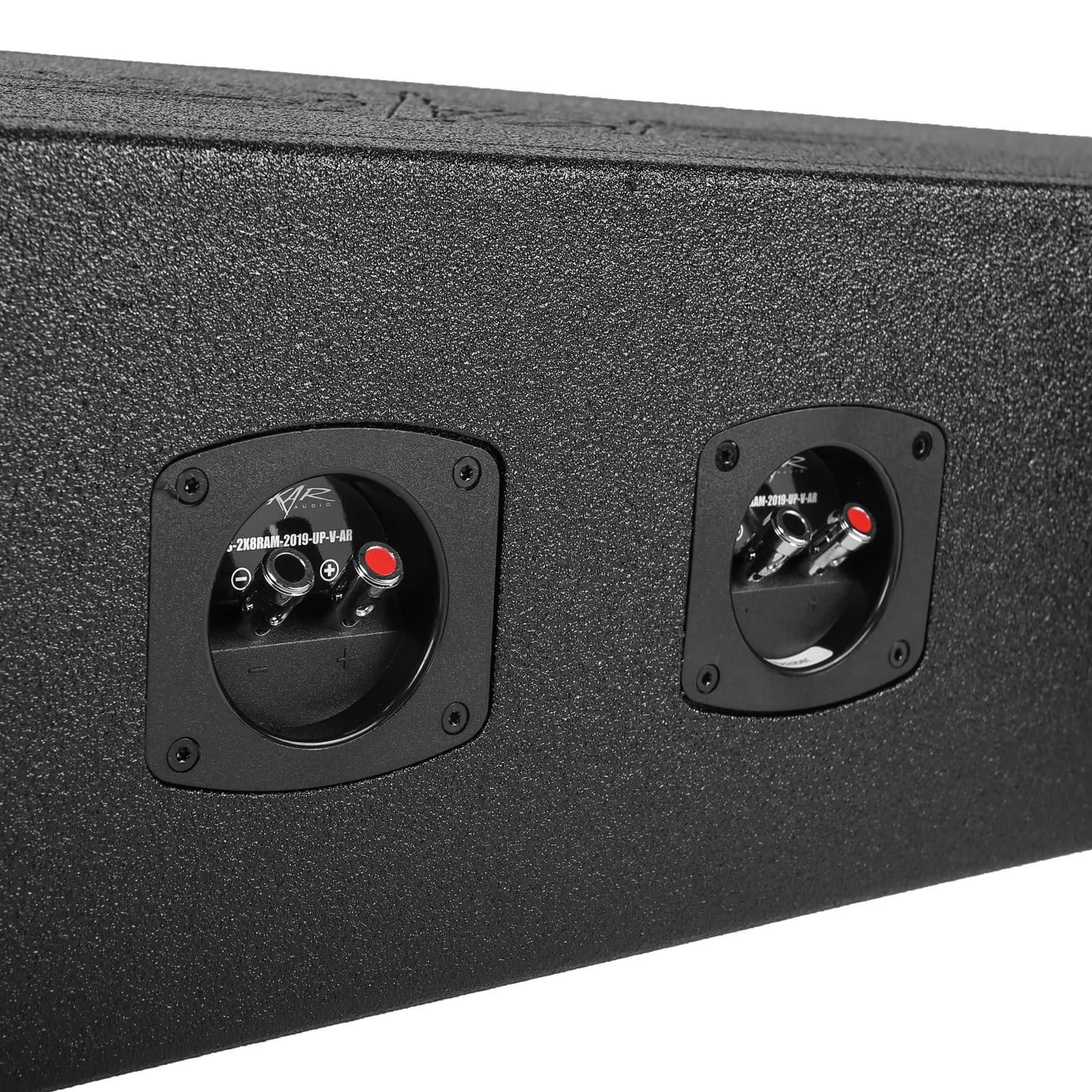 Featured Product Photo 6 for 2019-2024 Ram 1500 (5th Gen) Crew Cab Compatible Dual 8" Ported Armor Coated Subwoofer Enclosure