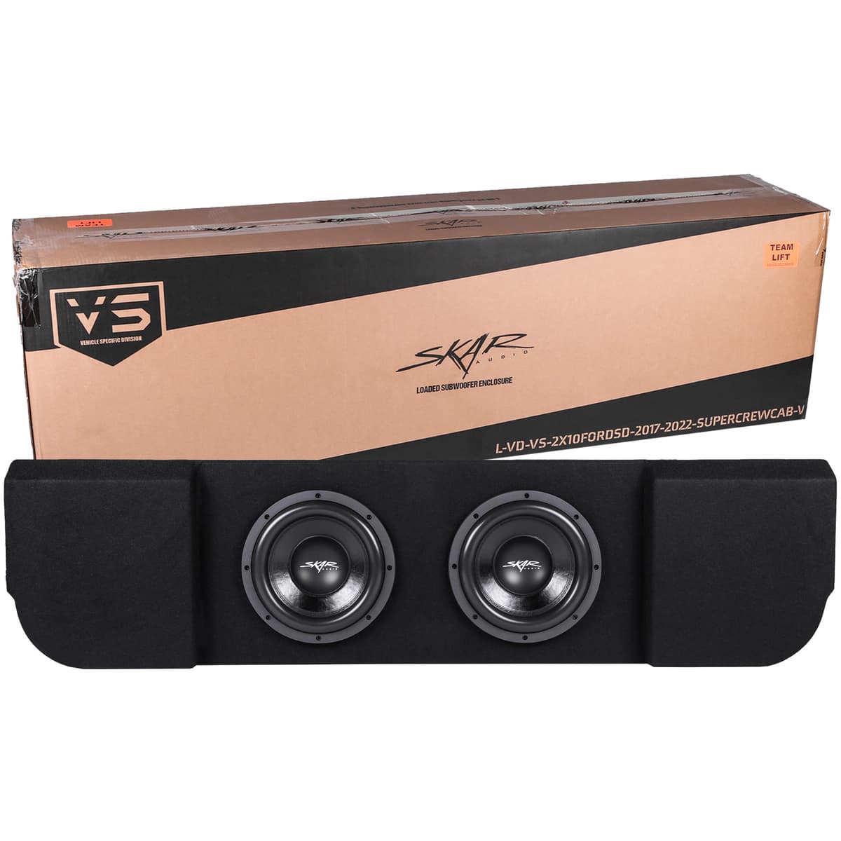 Featured Product Photo 7 for Dual 10" 1,600W Max Power Loaded Subwoofer Enclosure Compatible with 2017-2025 Ford Super Duty (F-250/350/450) SuperCrew Cab Trucks