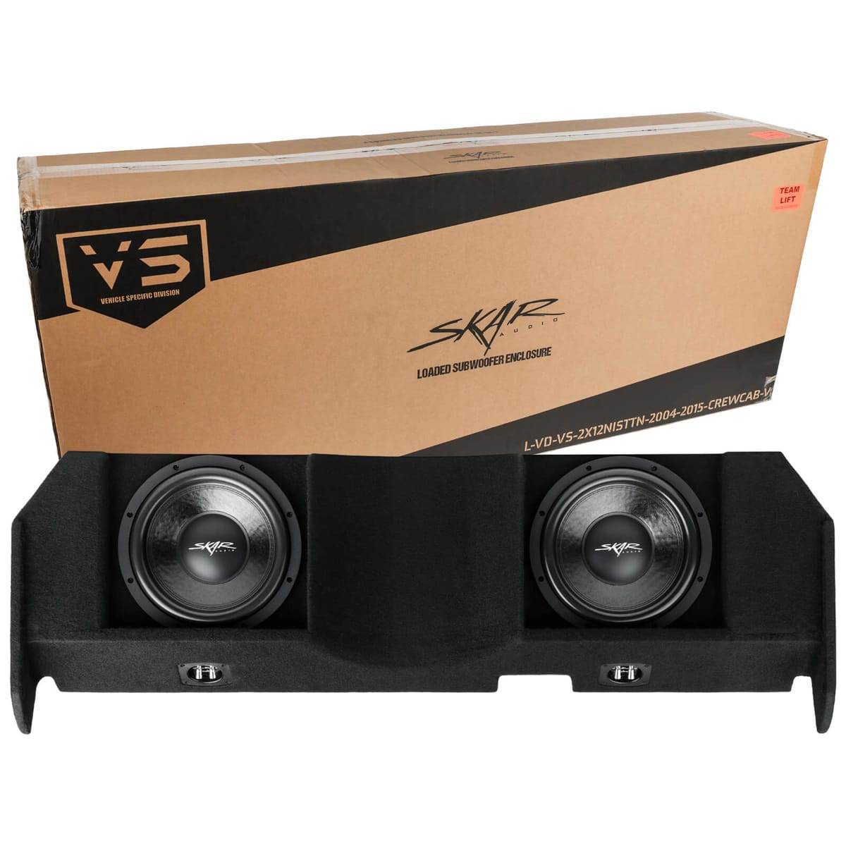 Dual 12" 1,600W Max Power Loaded Subwoofer Enclosure Compatible with 2004-2015 Nissan Titan Crew Cab Trucks #9