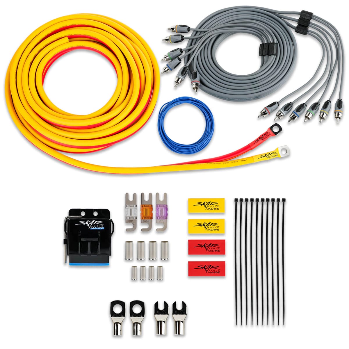 SKM4GAOFC | 4 Gauge - 1,500 Watt OFC Marine Grade Amplifier Wiring Kit #1