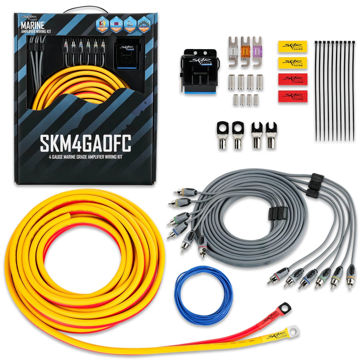 SKM4GAOFC | 4 Gauge - 1,500 Watt OFC Marine Grade Amplifier Wiring Kit #2