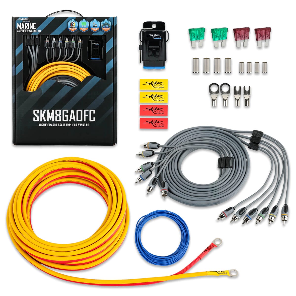 SKM8GAOFC | 8 Gauge - 800 Watt OFC Marine Grade Amplifier Wiring Kit #2