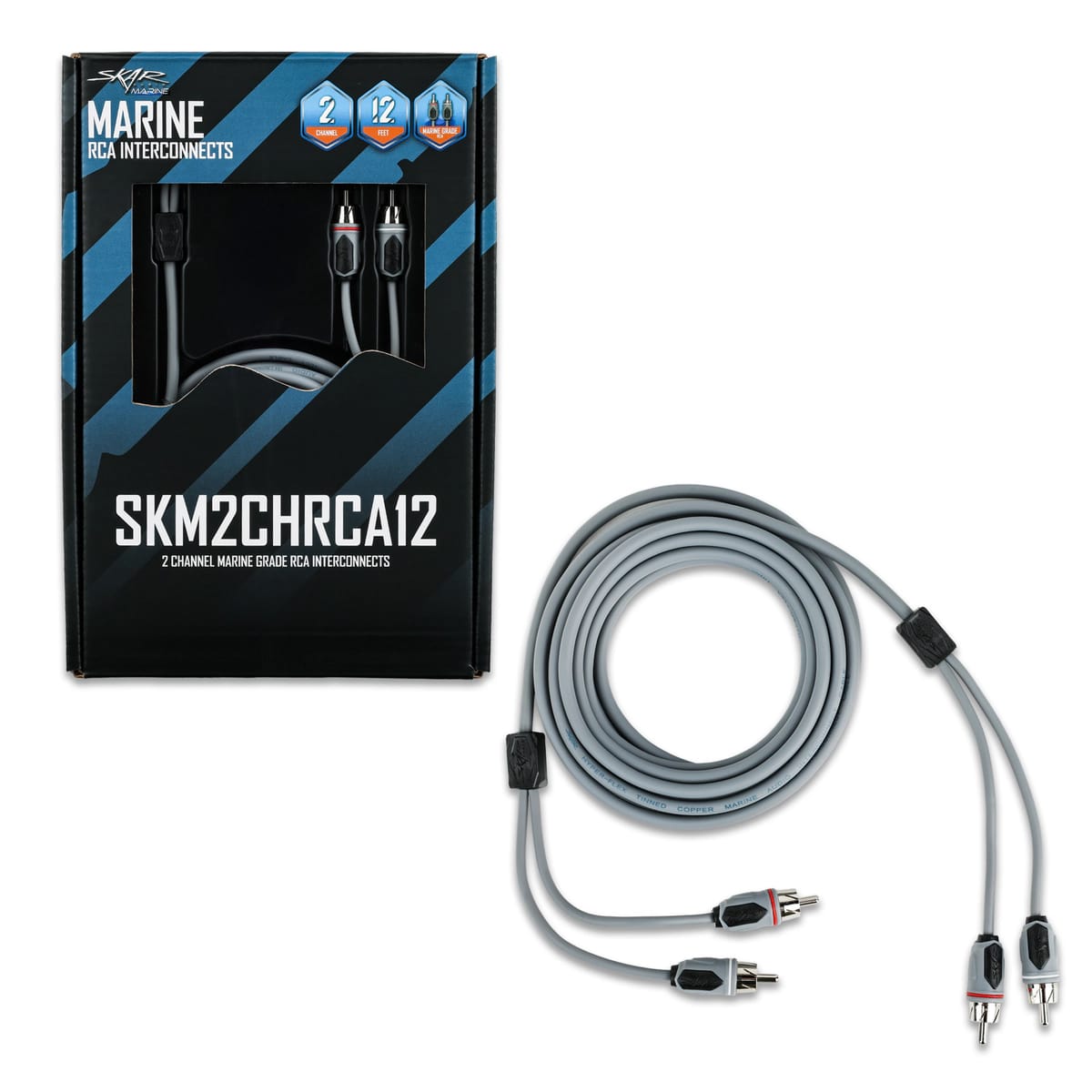 SKM2CHRCA12 | 12 Ft 2-Channel Marine Grade RCA Interconnect Cable #2