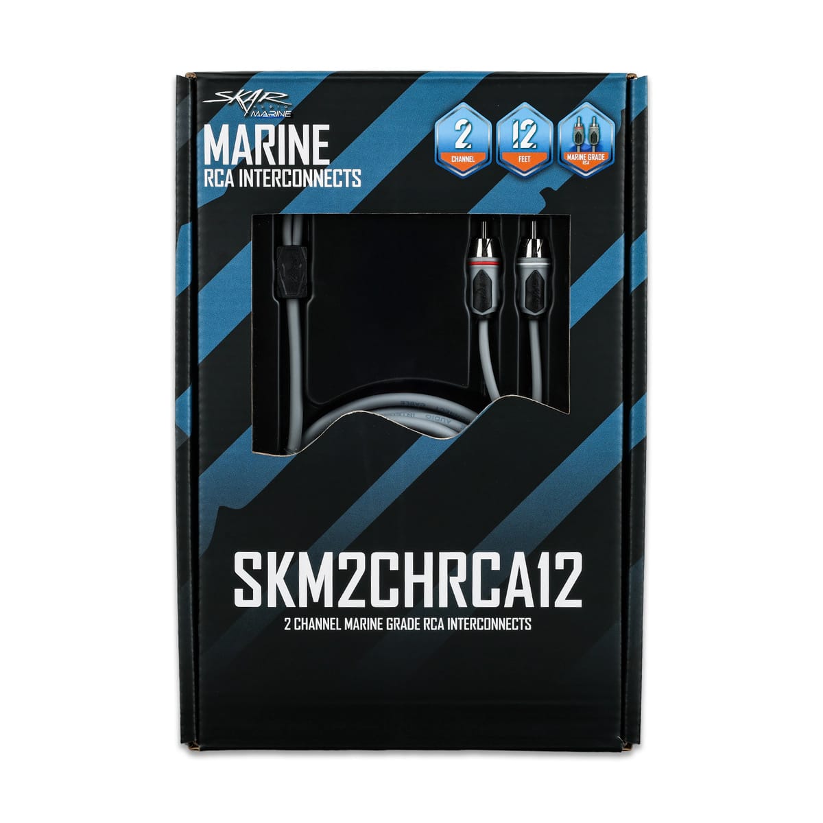 SKM2CHRCA12 | 12 Ft 2-Channel Marine Grade RCA Interconnect Cable #6