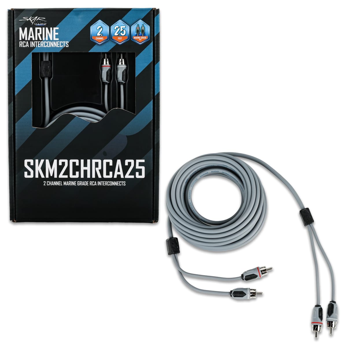 SKM2CHRCA25 | 25 Ft 2-Channel Marine Grade RCA Interconnect Cable #2