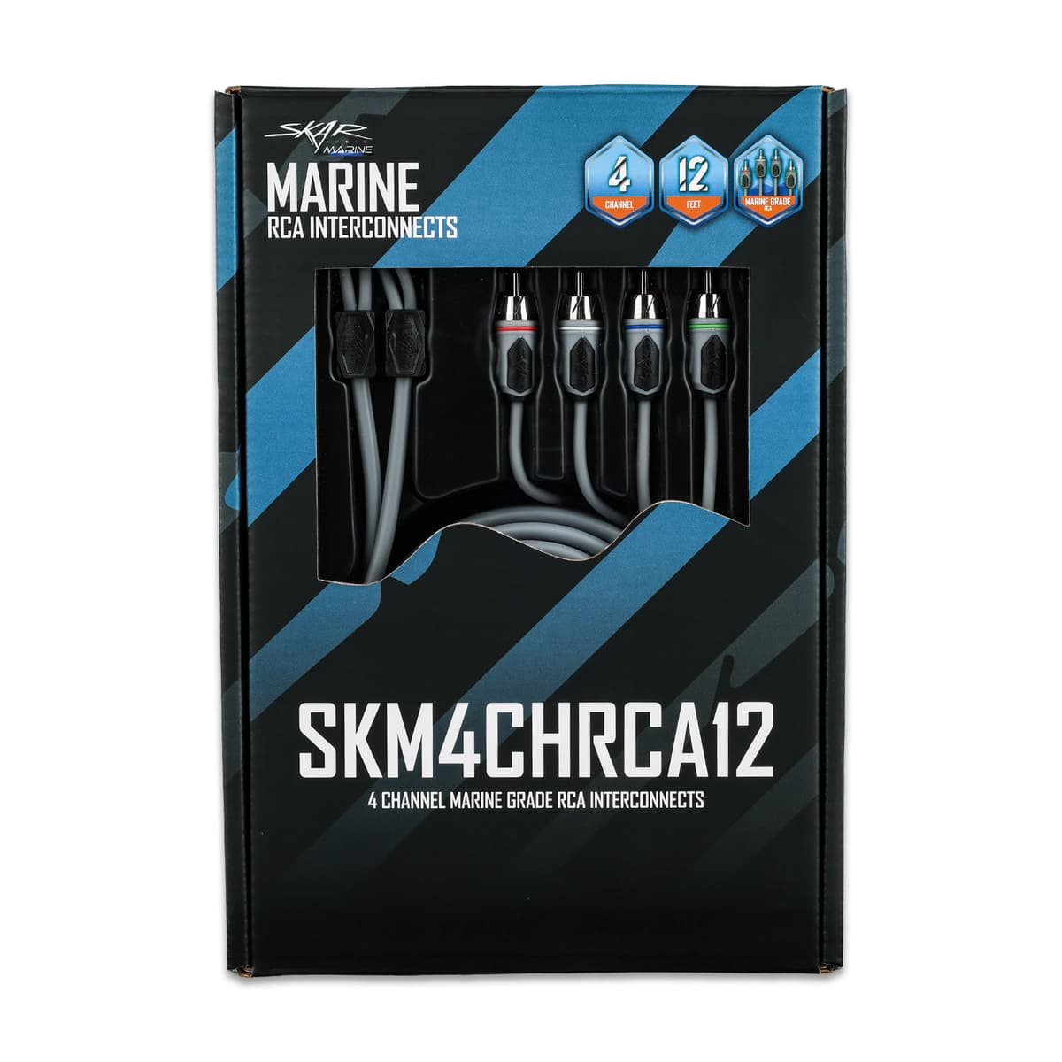 Featured Product Photo 6 for SKM4CHRCA12 | 12 Ft 4-Channel Marine Grade RCA Interconnect Cable