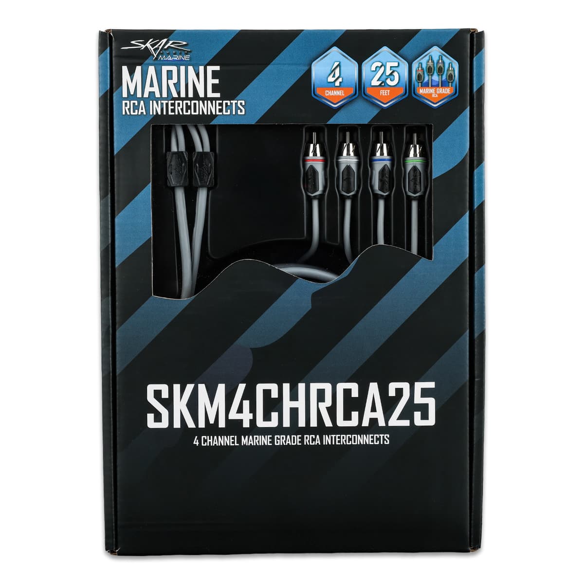 Featured Product Photo 6 for SKM4CHRCA25 | 25 Ft 4-Channel Marine Grade RCA Interconnect Cable