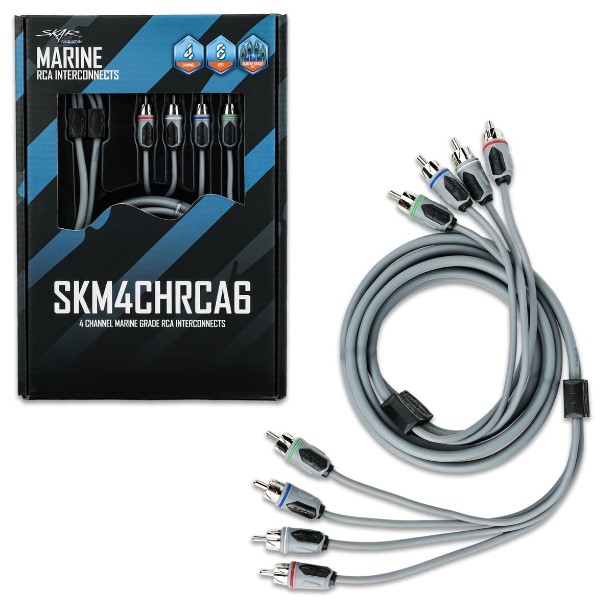 SKM4CHRCA6 | 6 Ft 4-Channel Marine Grade RCA Interconnect Cable #2