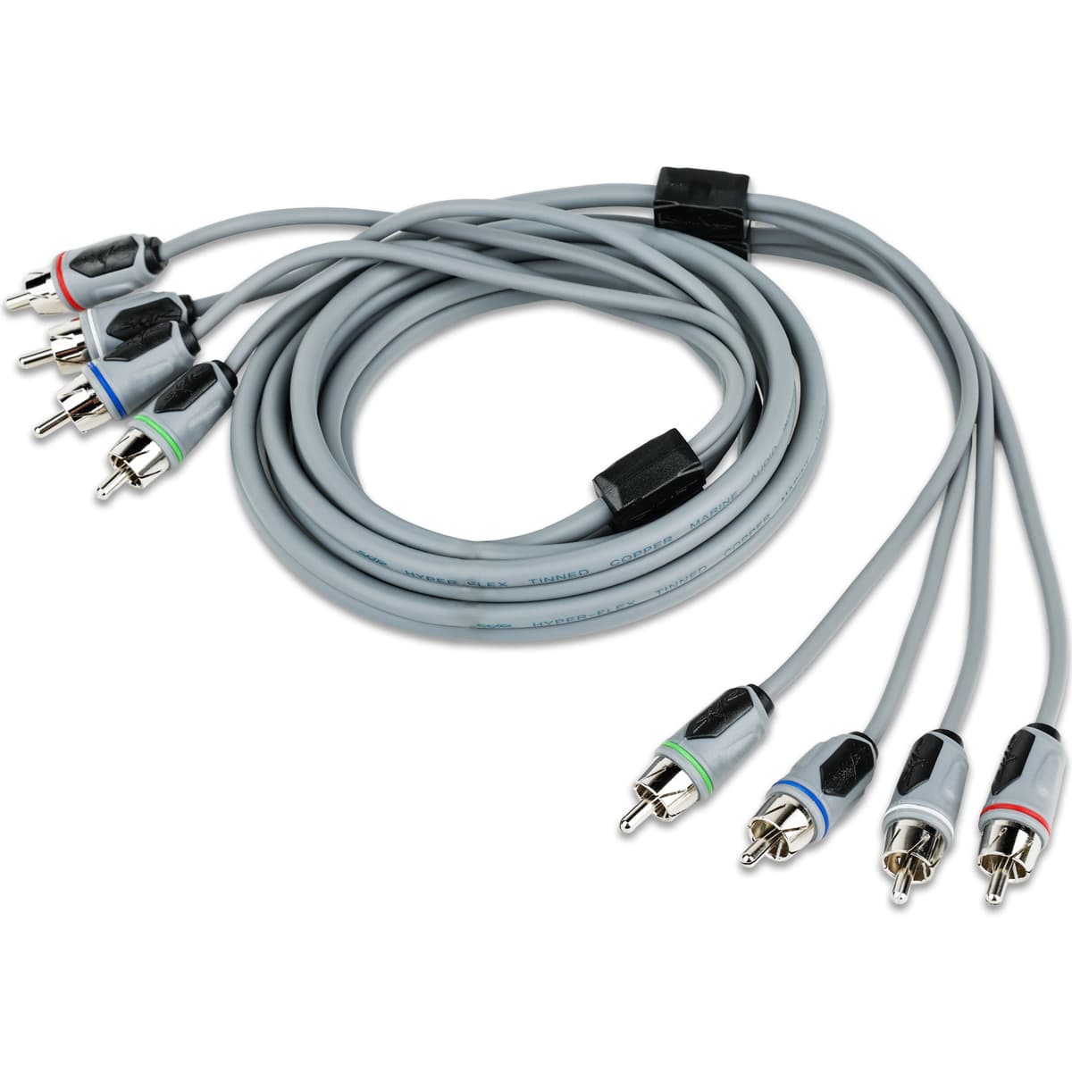 Featured Product Photo 2 for SKM4CHRCA6 | 6 Ft 4-Channel Marine Grade RCA Interconnect Cable