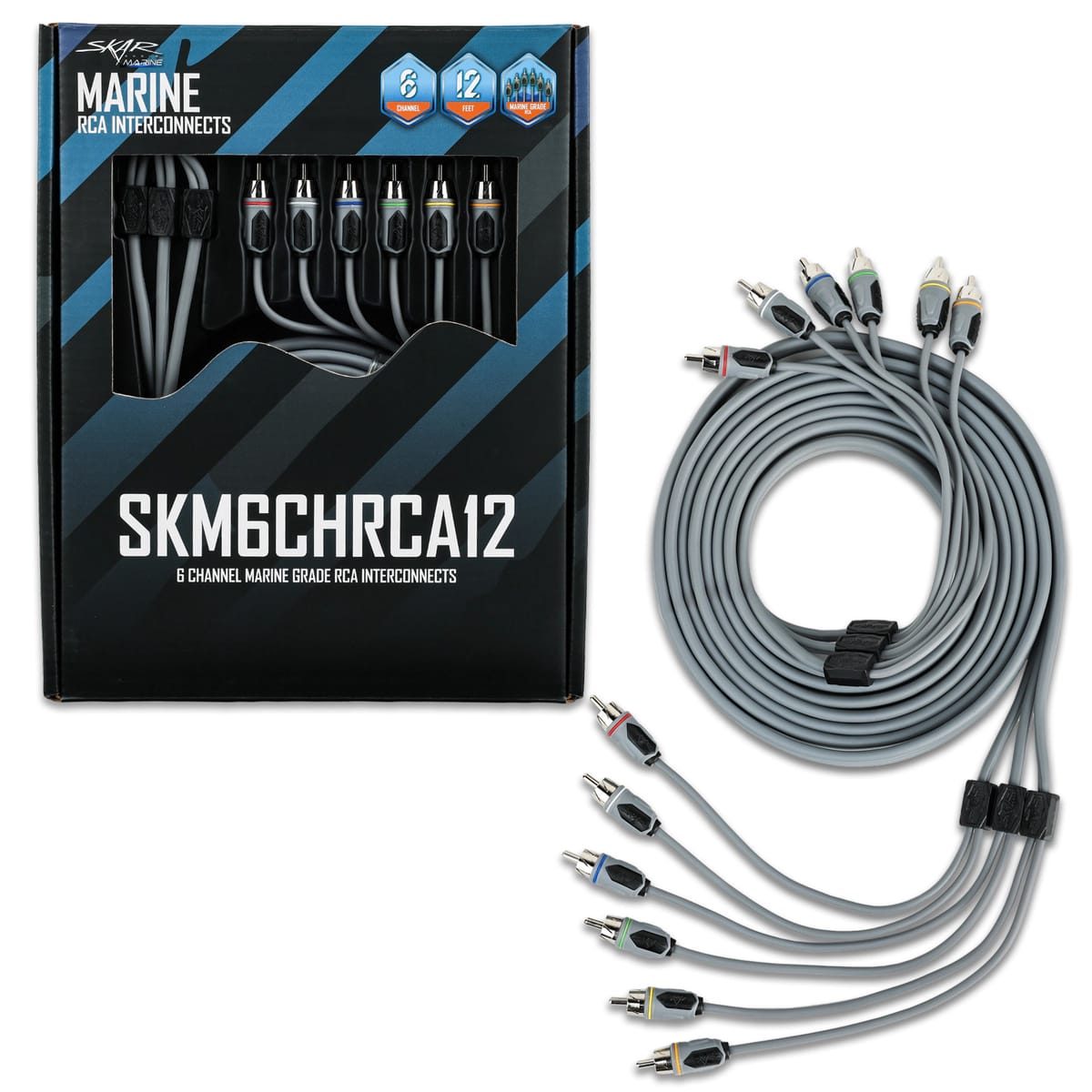 SKM6CHRCA12 | 12 Ft 6-Channel Marine Grade RCA Interconnect Cable #2