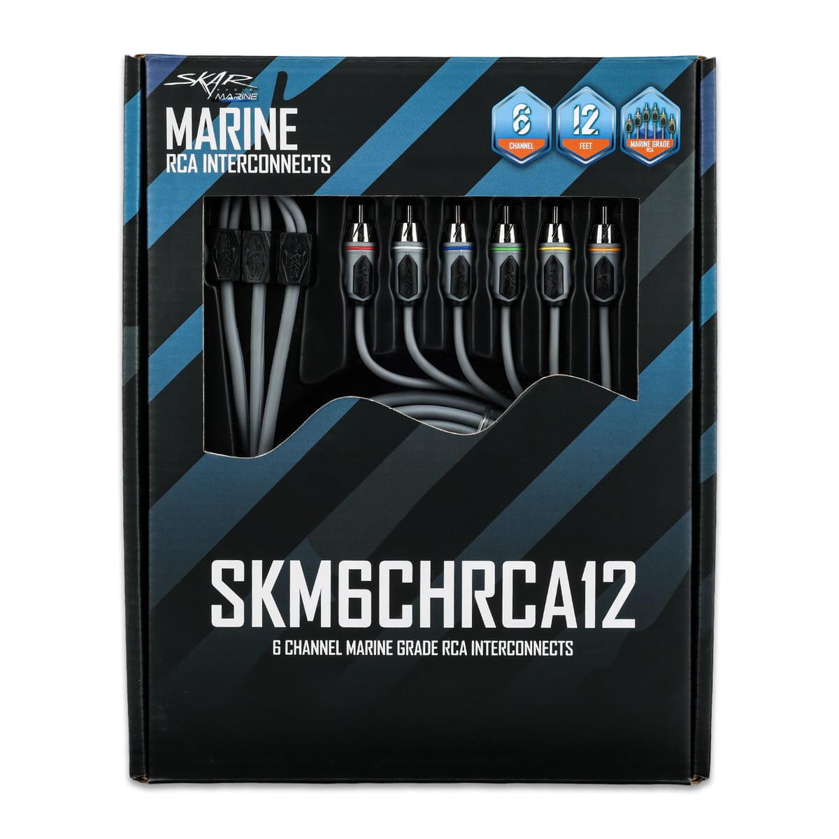 SKM6CHRCA12 | 12 Ft 6-Channel Marine Grade RCA Interconnect Cable #7