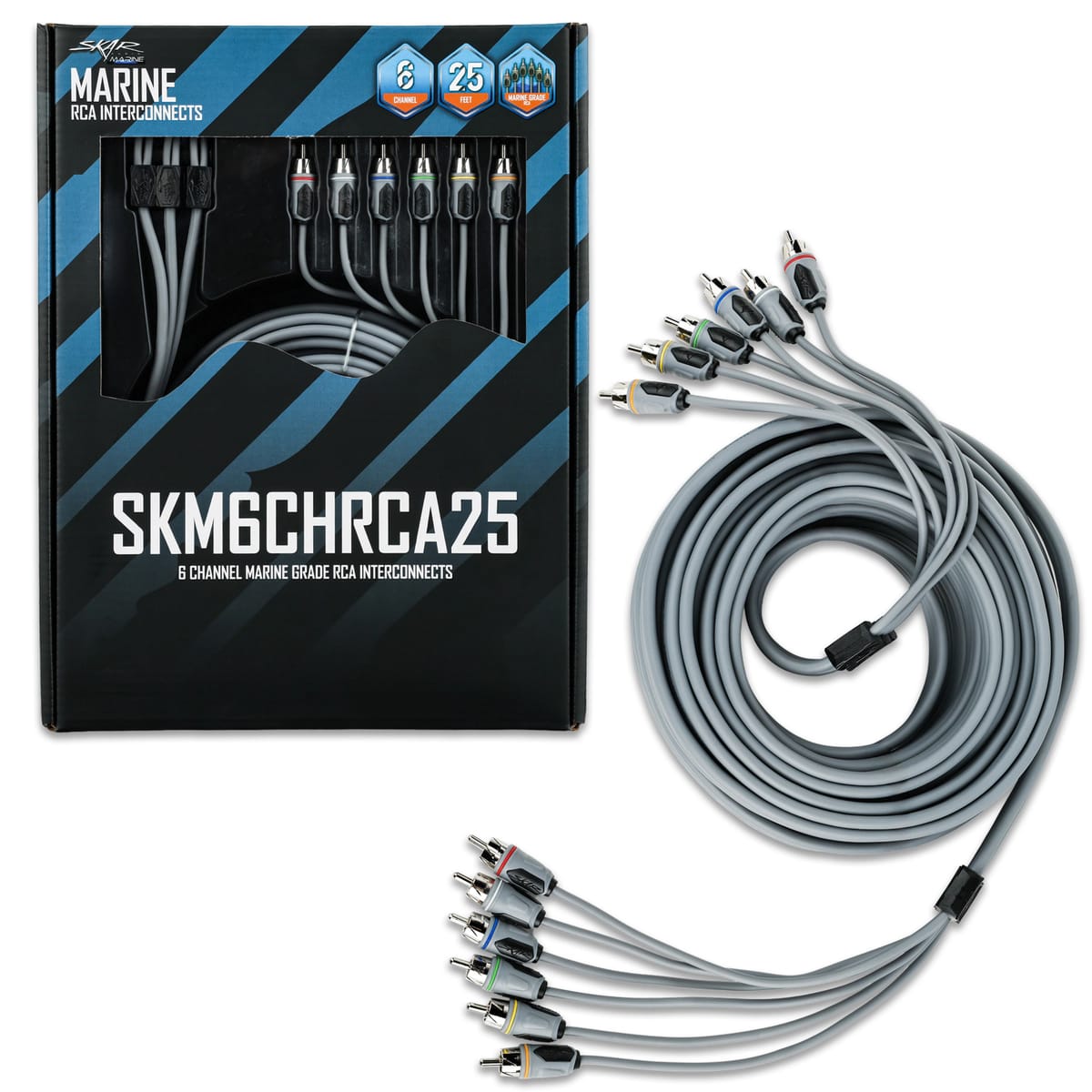 SKM6CHRCA25 | 25 Ft 6-Channel Marine Grade RCA Interconnect Cable #2