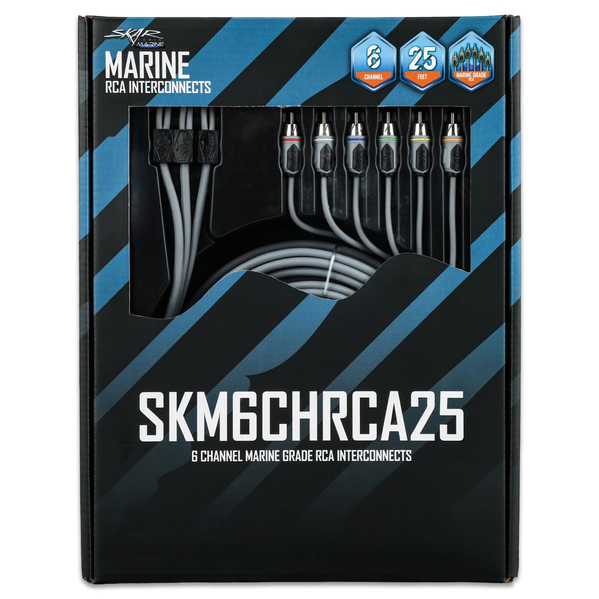 SKM6CHRCA25 | 25 Ft 6-Channel Marine Grade RCA Interconnect Cable #7