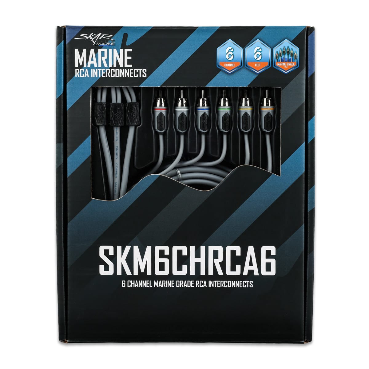 SKM6CHRCA6 | 6 Ft 6-Channel Marine Grade RCA Interconnect Cable #7