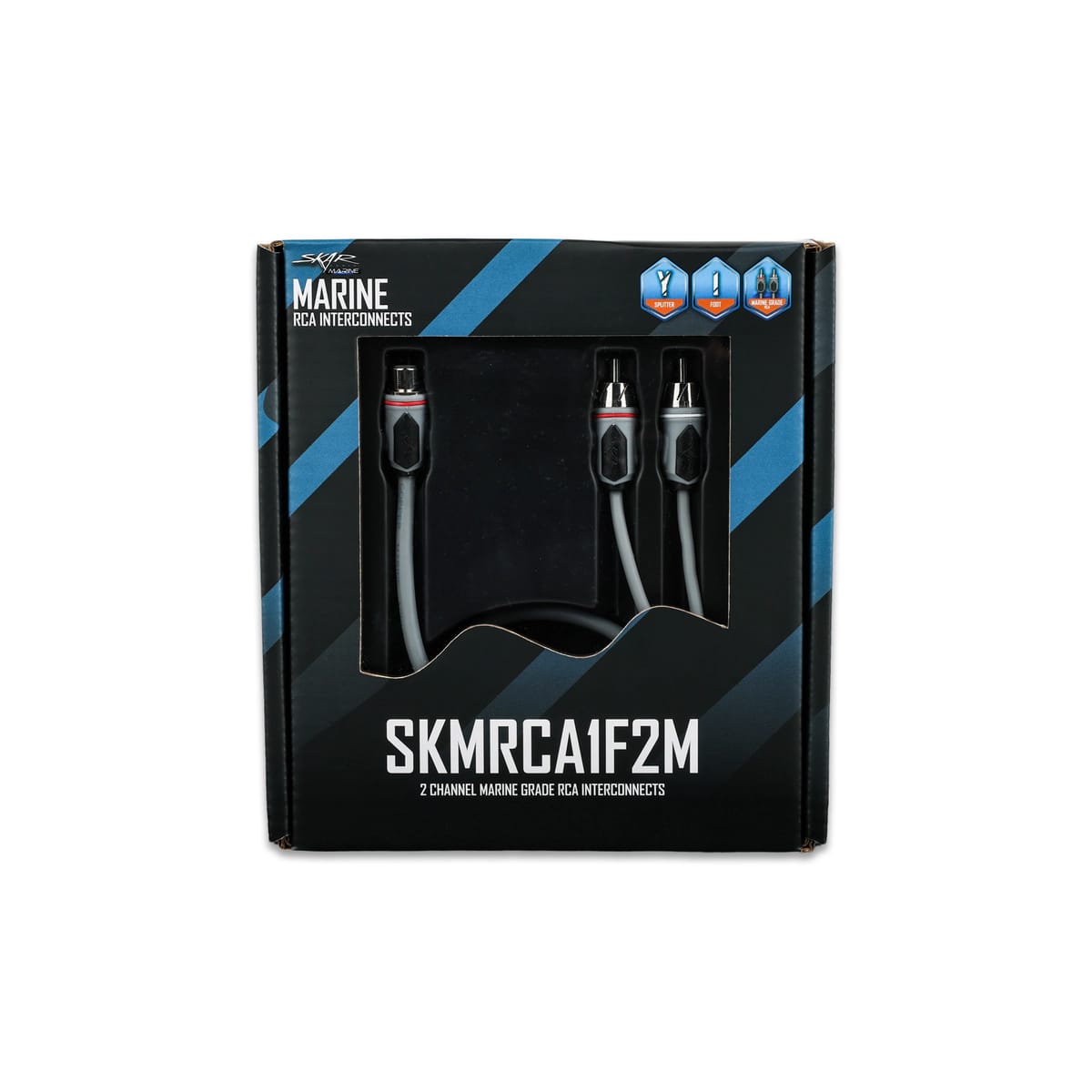 SKMRCA1F2M | 1-Female to 2-Male Marine Grade RCA Y-Adapter Cable #6