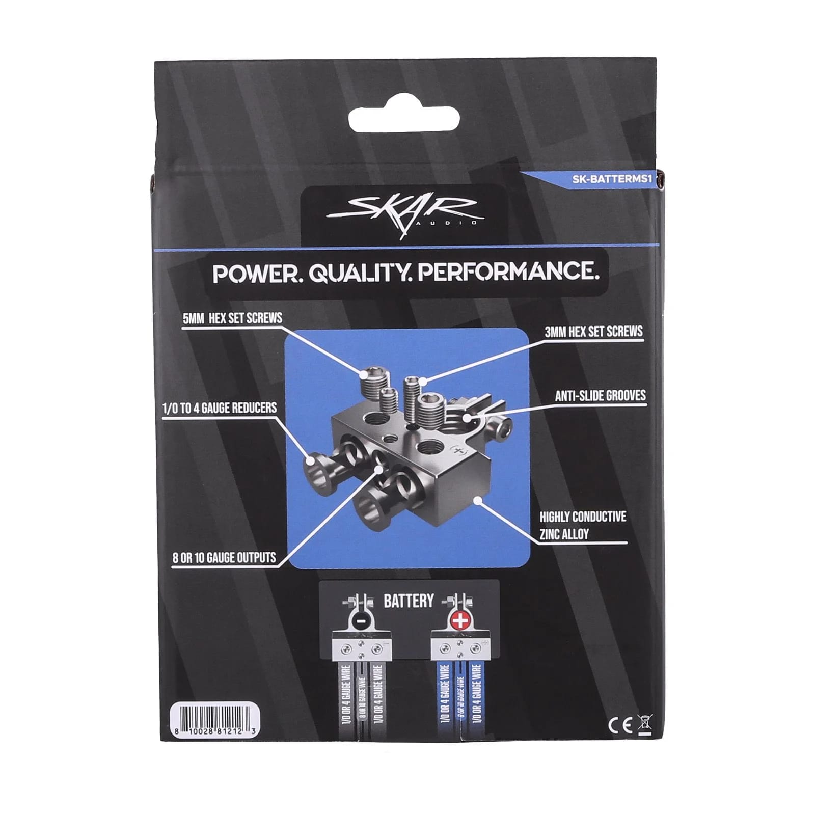 SK-BATTERMS1 | x2 0/4 Gauge and x2 8/10 Gauge (+/-) Top Post Heavy Duty Positive and Negative Battery Terminals #7