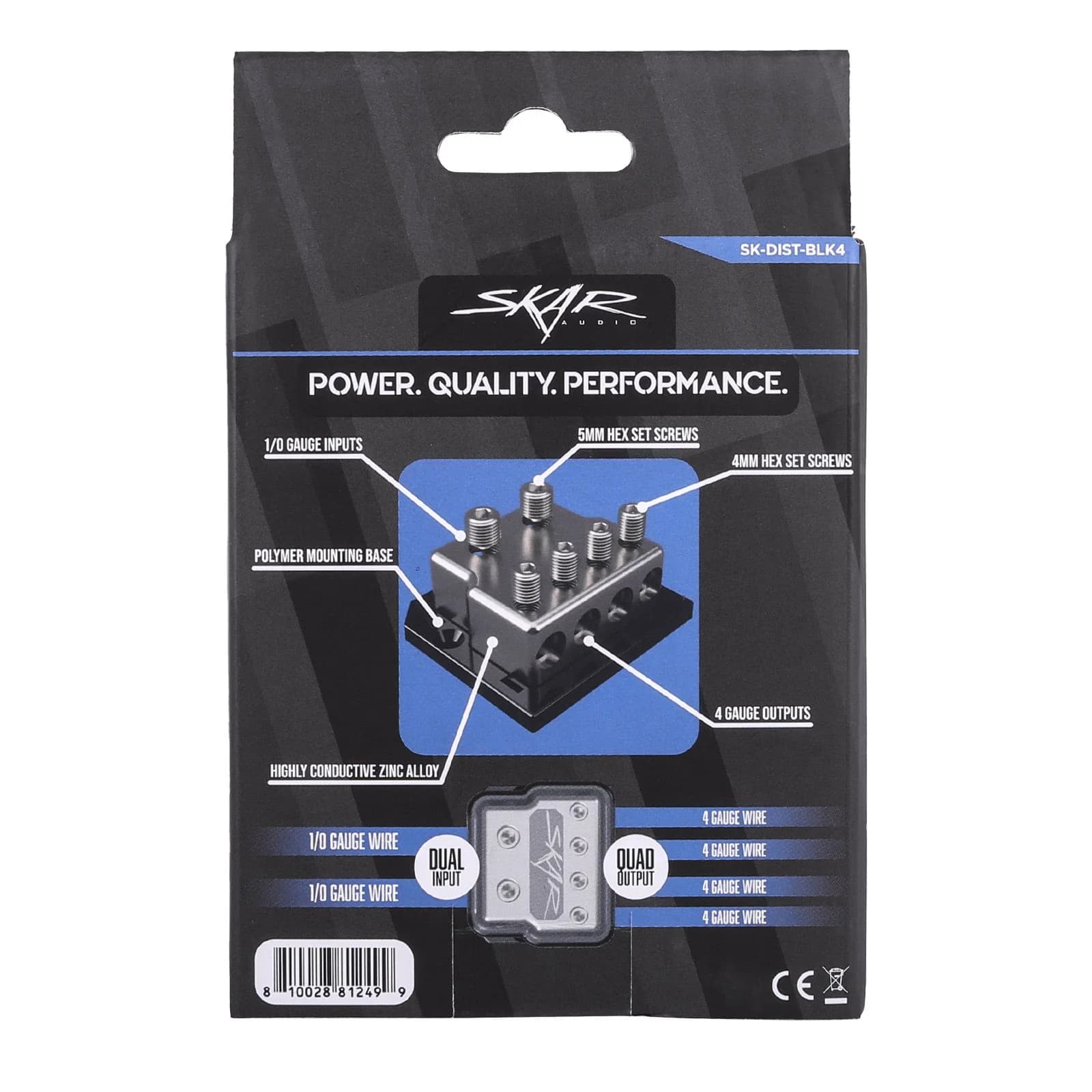 Featured Product Photo 6 for SK-DIST-BLK4 | Dual 1/0 Gauge to Quad 4 Gauge Power Distribution Block