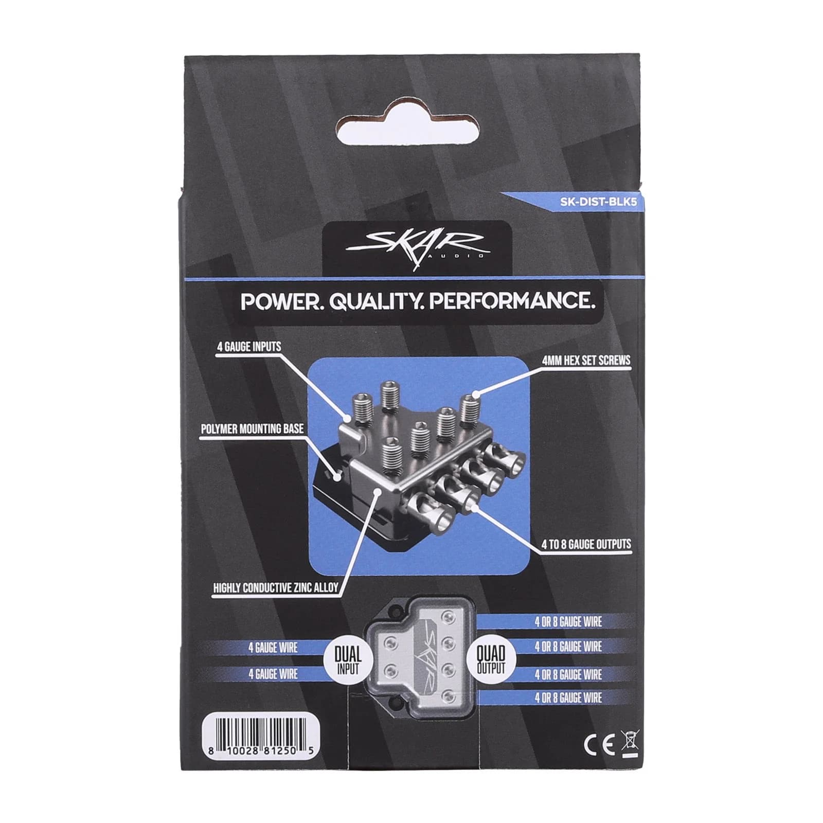 Featured Product Photo 6 for SK-DIST-BLK5 | Dual 4 Gauge to Quad 4/8 Gauge Power Distribution Block