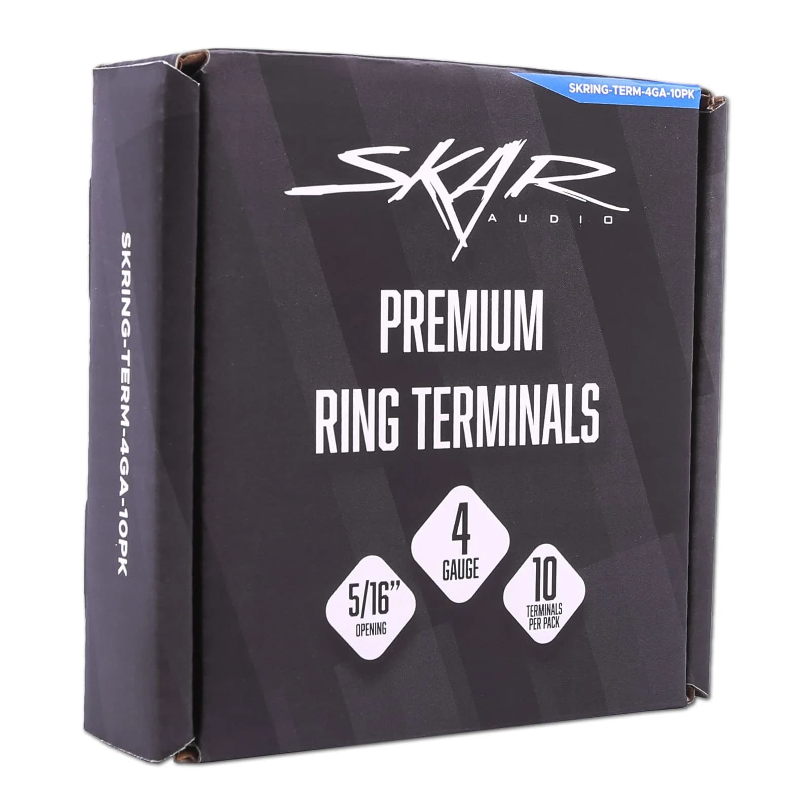 Featured Product Photo 5 for SKRING-TERM-4GA-10PK | 4 Gauge (5/16") Nickel Plated Premium Ring Terminals (10-Pack)