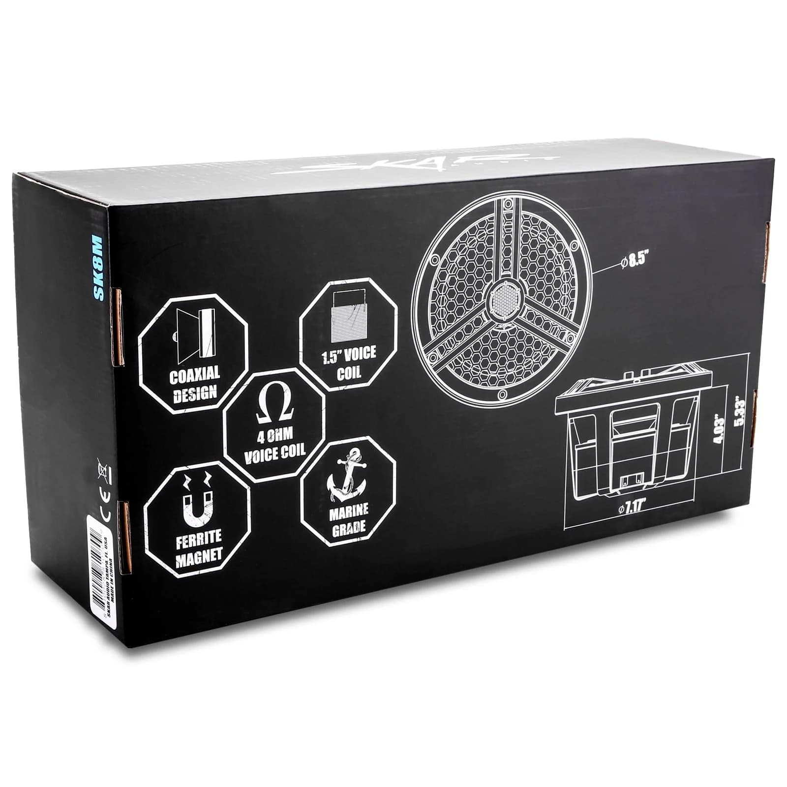 Featured Product Photo 6 for SK8M | Marine 8" Full Range 2-Way 500 Watt Speakers - White (Pair)