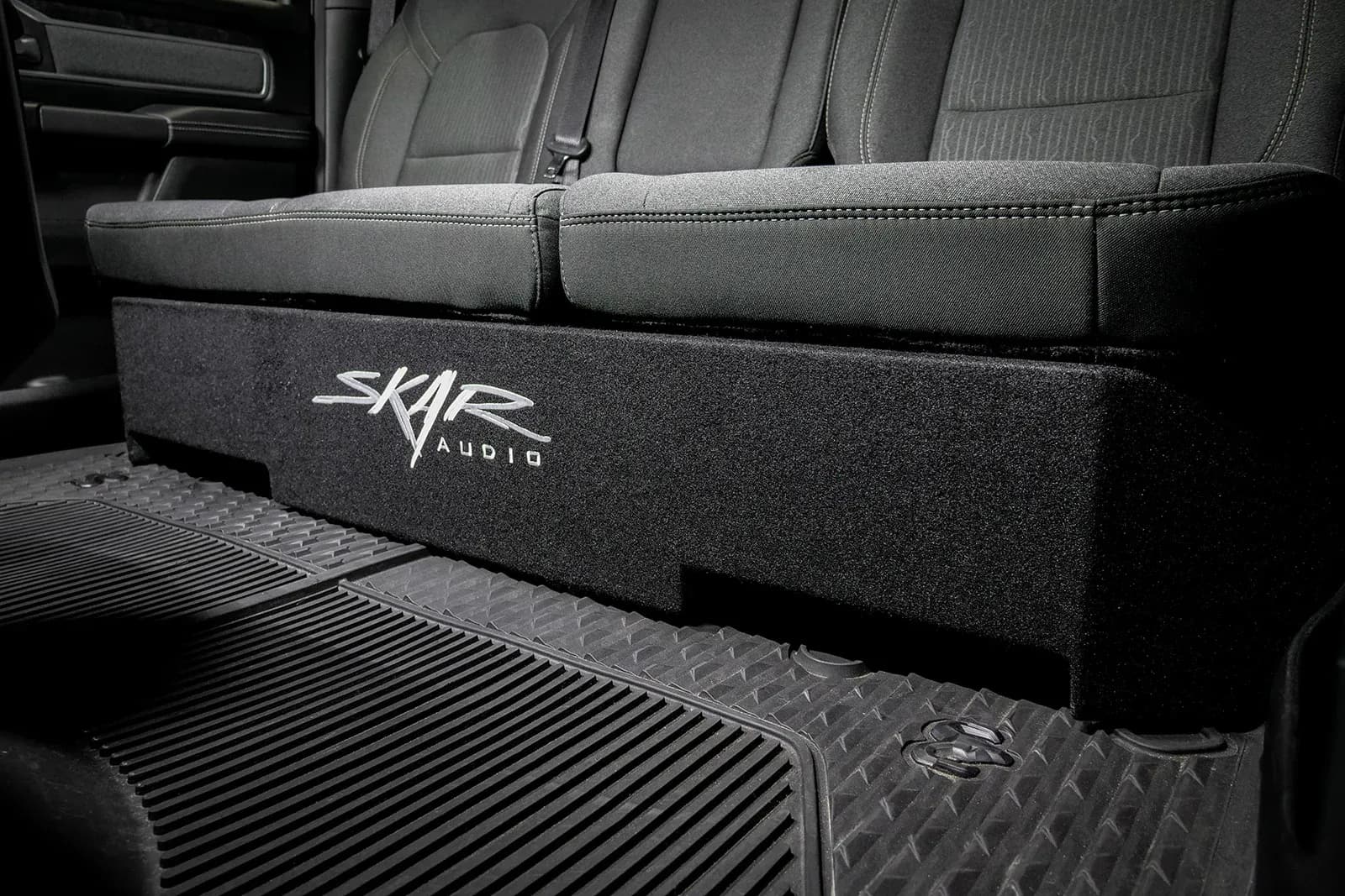 Skar Audio VS-2X12RAM-2019-UP enclosure installation example — view 3