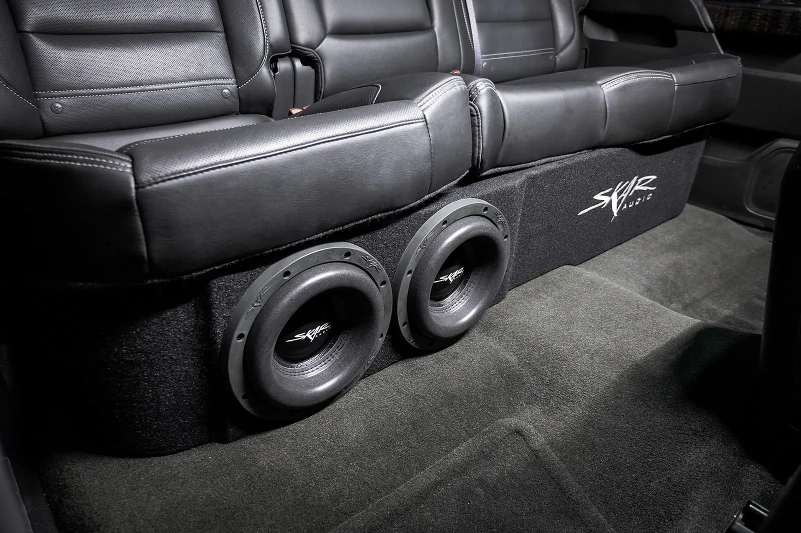 Skar Audio VS-2X8GM-2014-2018-CREWCAB-V enclosure installation example — view 1
