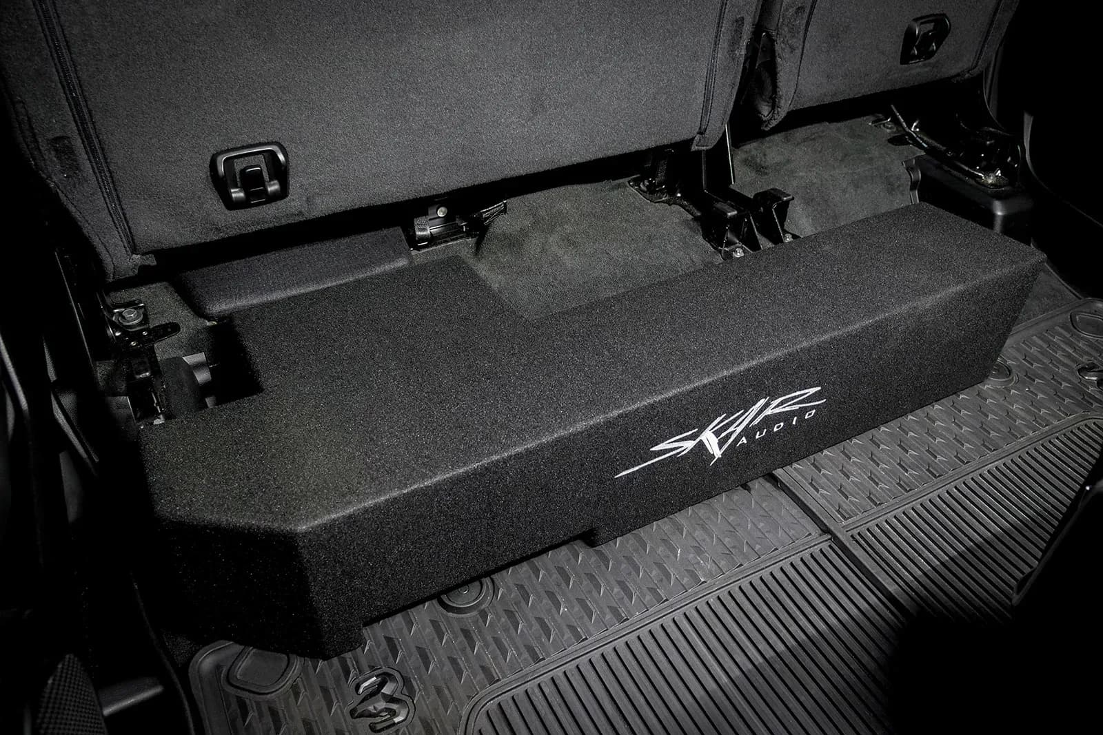 Skar Audio L-VD-VS-1X10RAM-2019-UP-V enclosure installation example — view 2