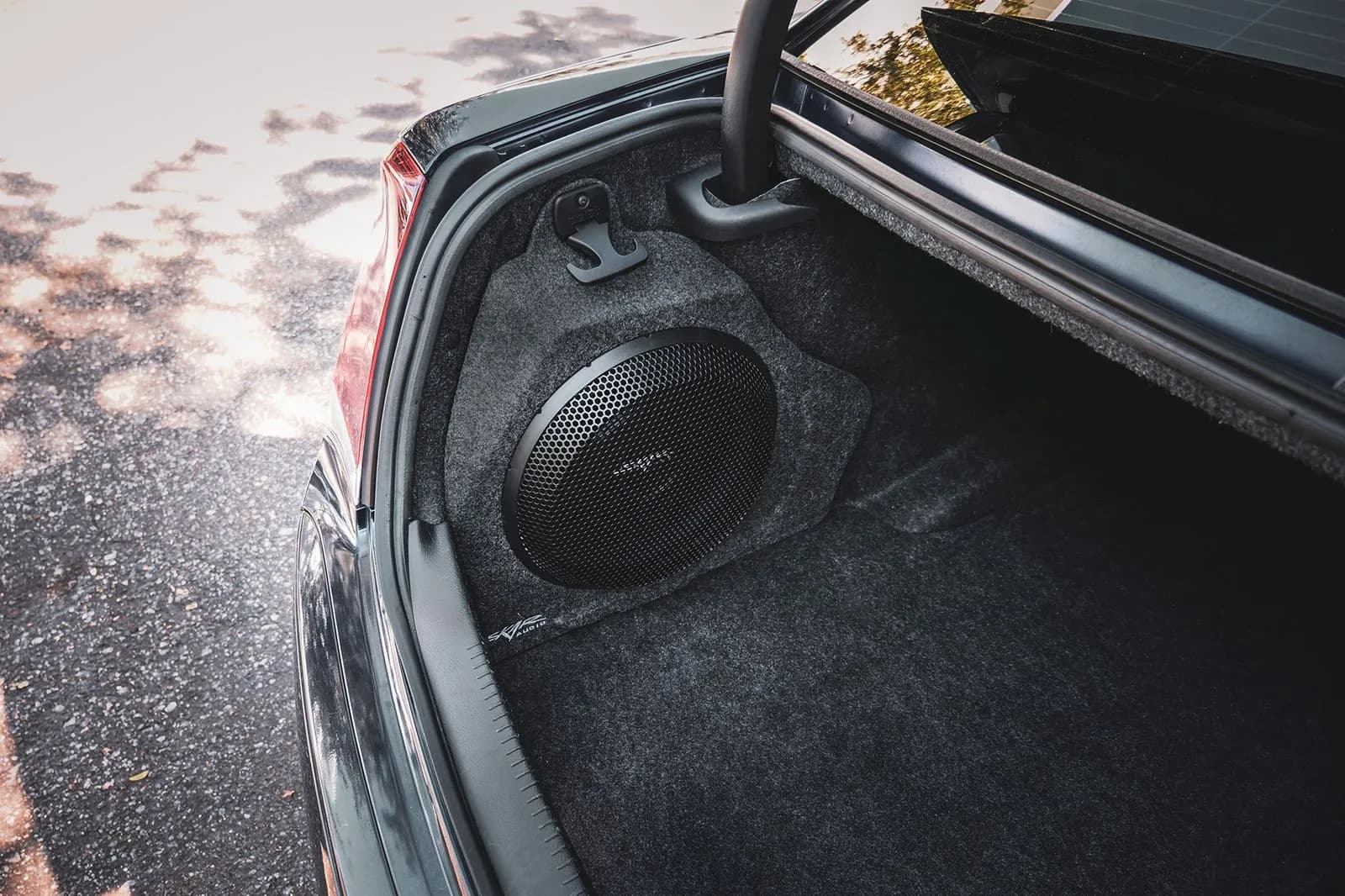 Skar Audio L-VS-1X12CHRY300-2011-2023 enclosure installation example — view 1