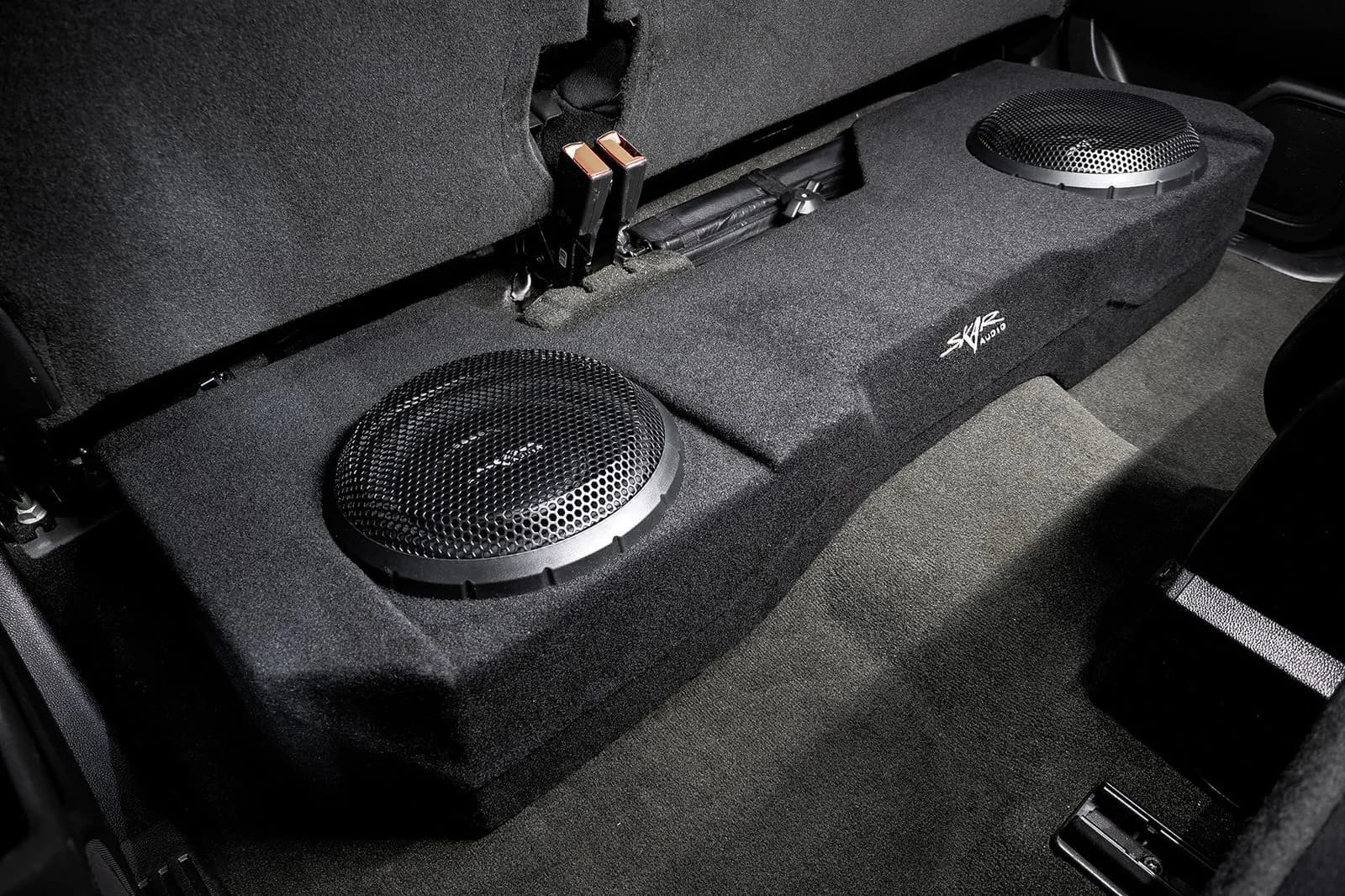 Skar Audio L-VS-2X10GM-2014-2018-DCABv2 enclosure installation example — view 2